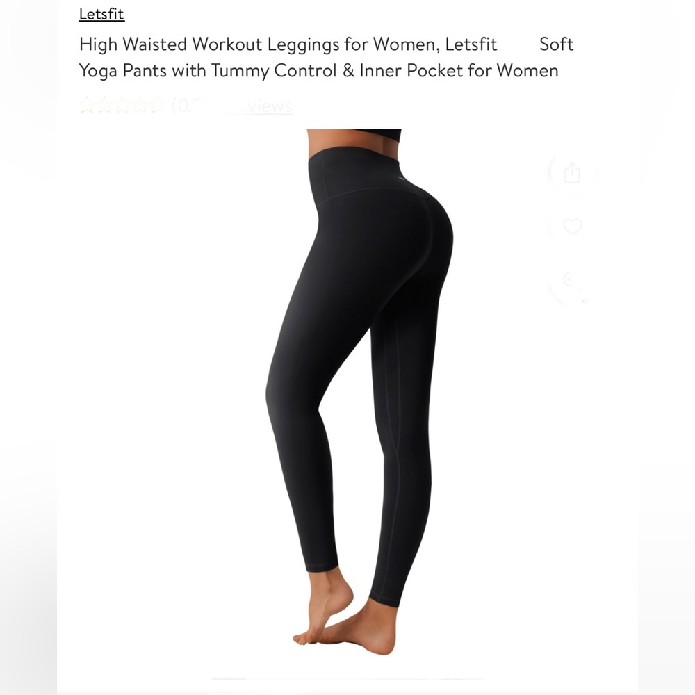 Let’s Fit Sport Legging, Black, Style E511, 76% Nylon, 24% Spandex